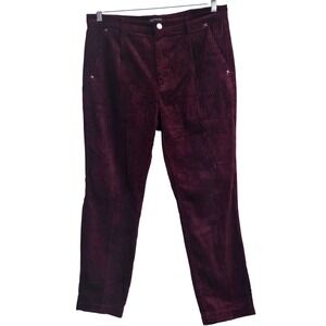Elwood Burgundy Corduroy Pleated Tapered Pants Mens 32 Wine Red Streetwear